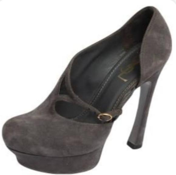 Yves Saint Laurent YSL women's shoes gray pumps size 8 - Picture 1 of 9